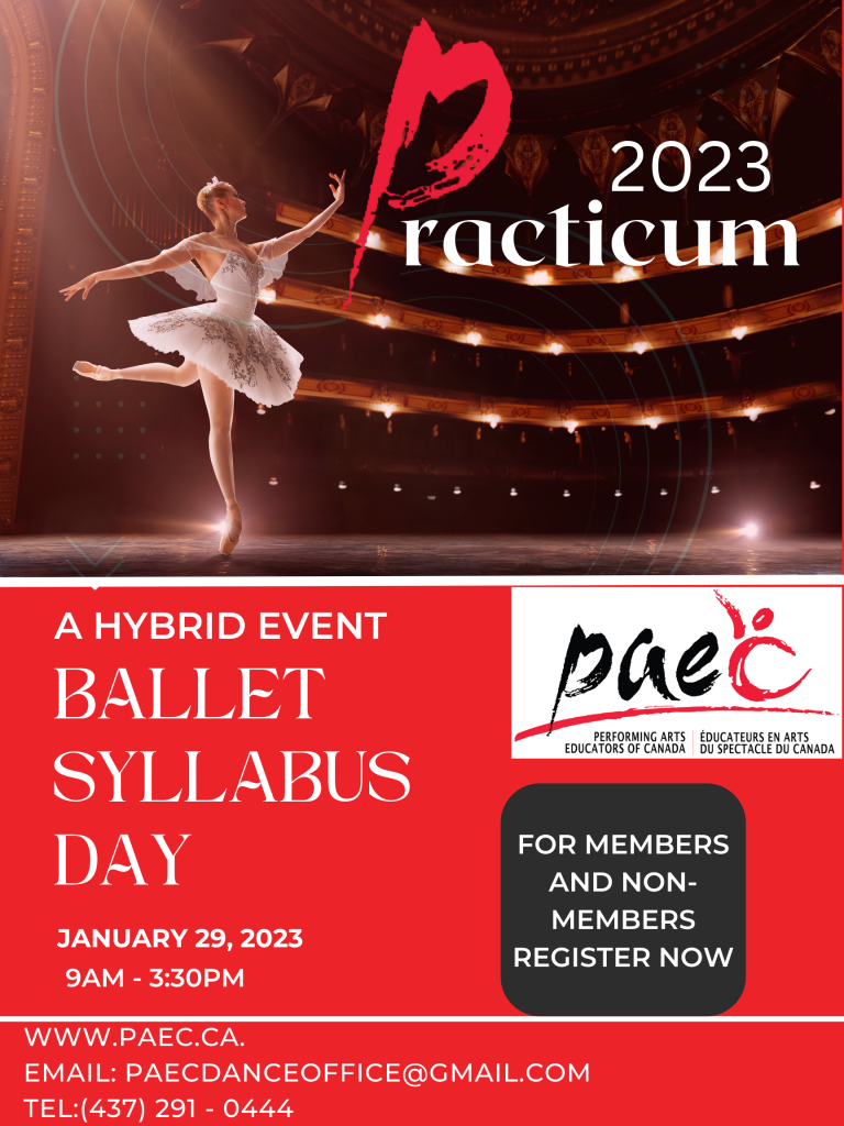 Practicum 2023 - Ballet Syllabus Day - Performing Arts Educators of Canada